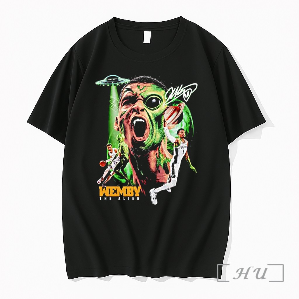 Officials Victor Wembanyama Wemby Alien Piece Signature Premium T Shirts Sweater Hoodie