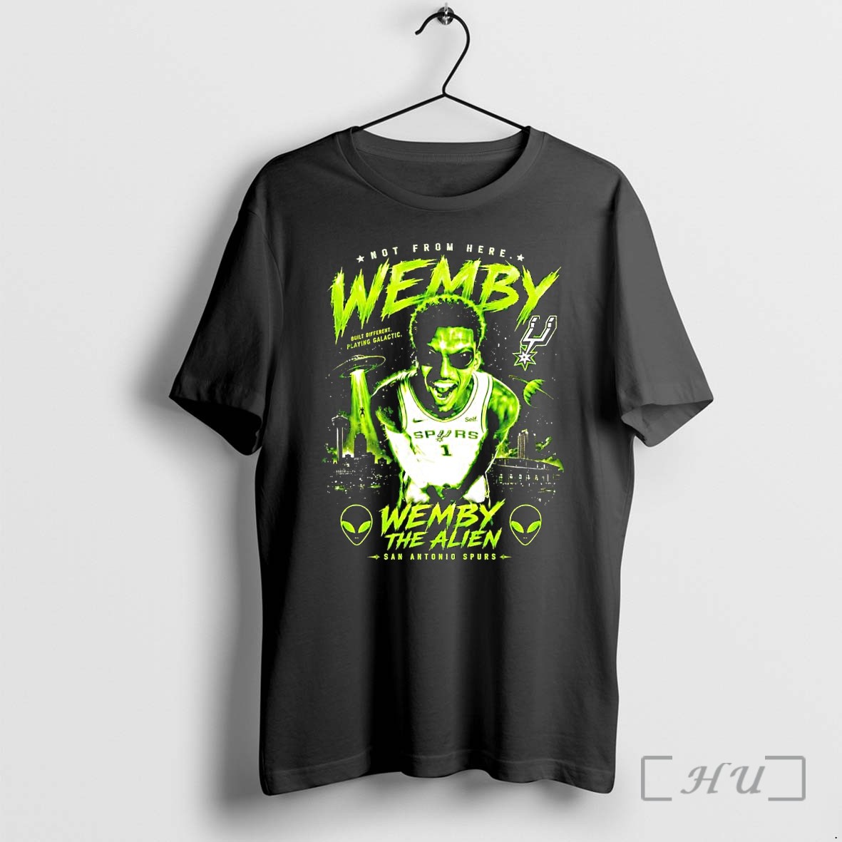 Officials Victor Wembanyama Not From Here Wemby The Alien San Antonio Spurs Nba Finals 2026 Premium T Shirts Sweater Hoodie
