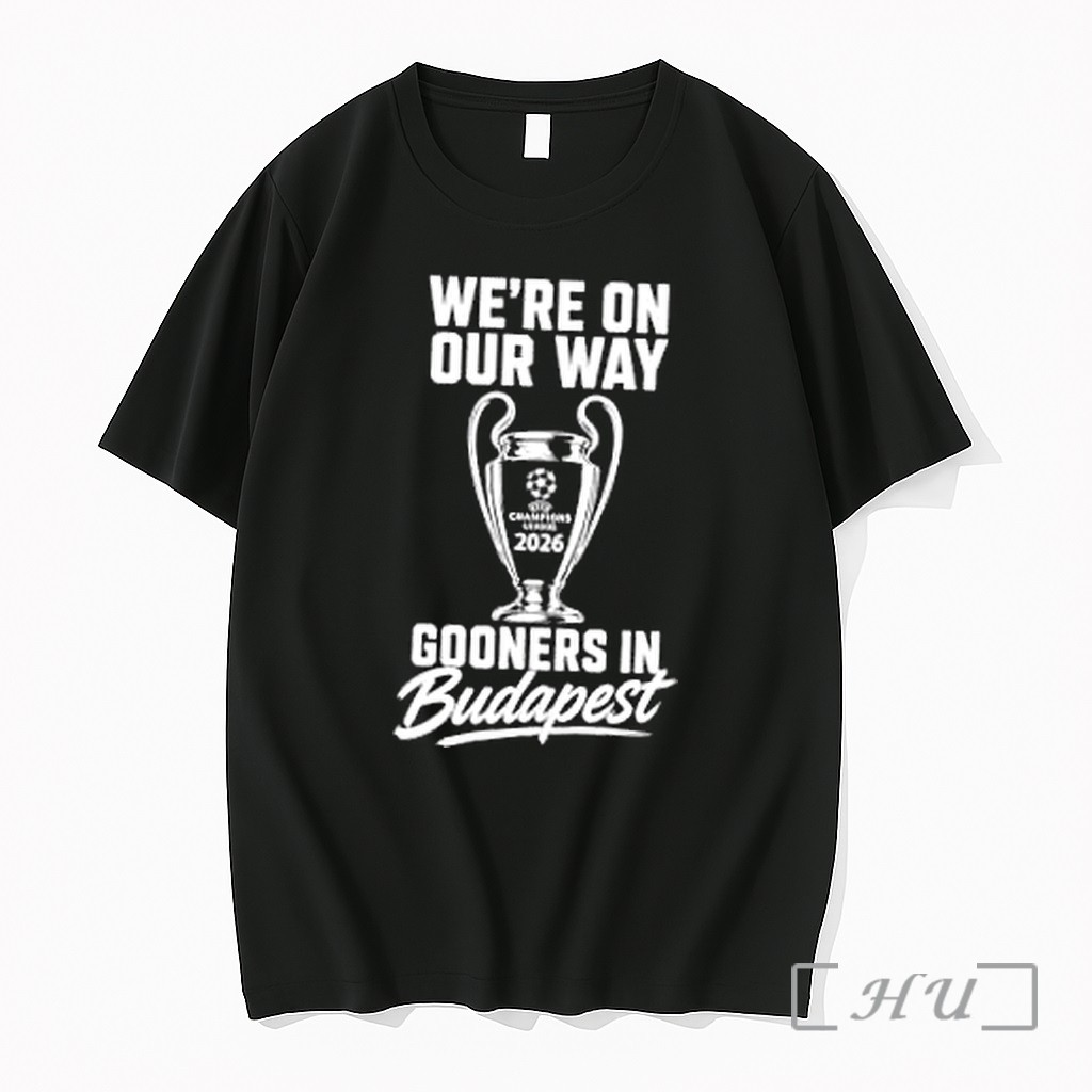 Officials Were On Our Way Gooners In Budapest Premium T Shirts Sweater Hoodie