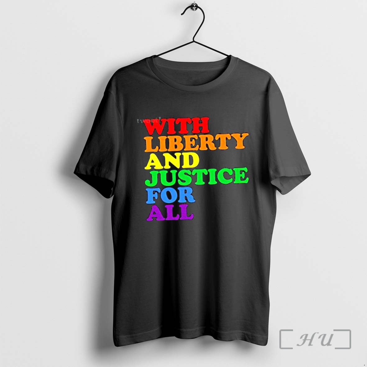 Officials With Liberty And Justice For All Pride Rainbow Text Pride Premium T Shirts Sweater Hoodie