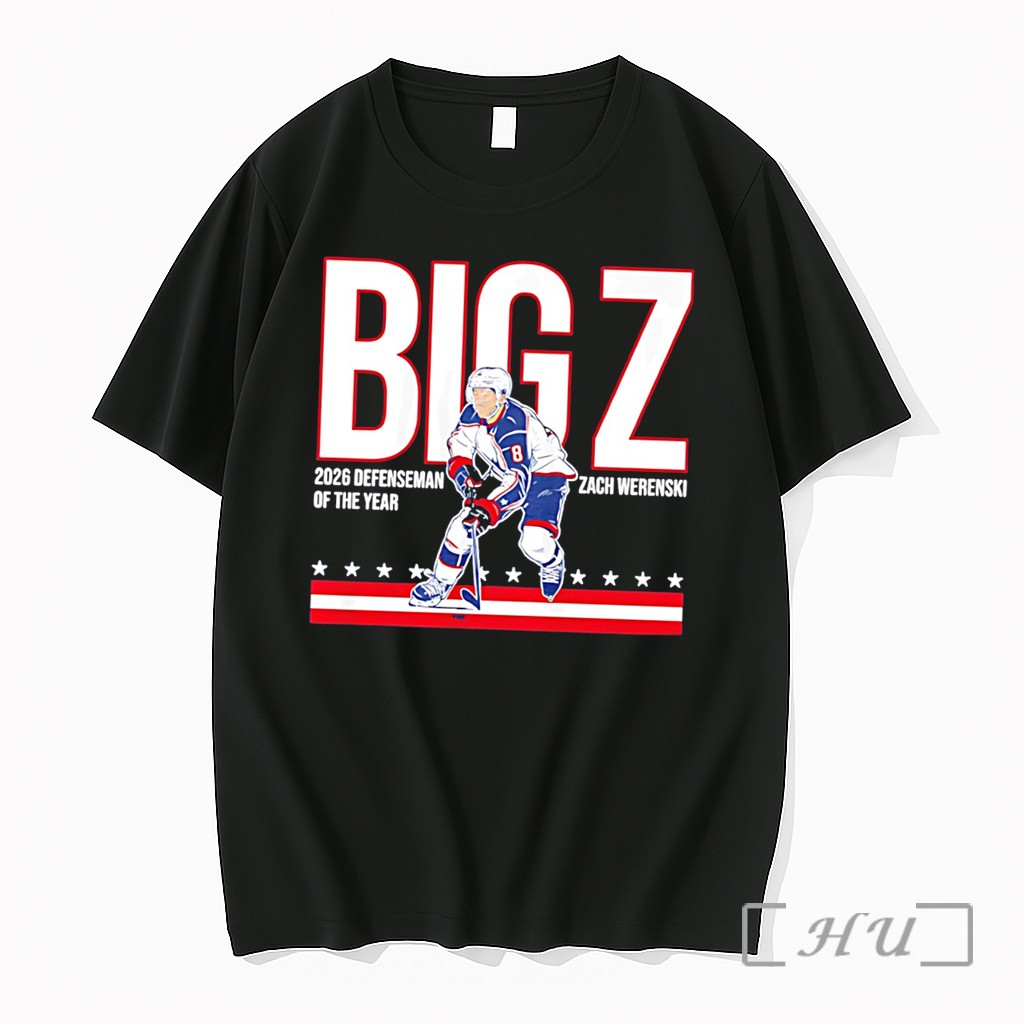 Officials Zach Werenski Columbus Blue Jackets Big Z 2026 Defenseman Of The Year Tee Premium T Shirts Sweater Hoodie
