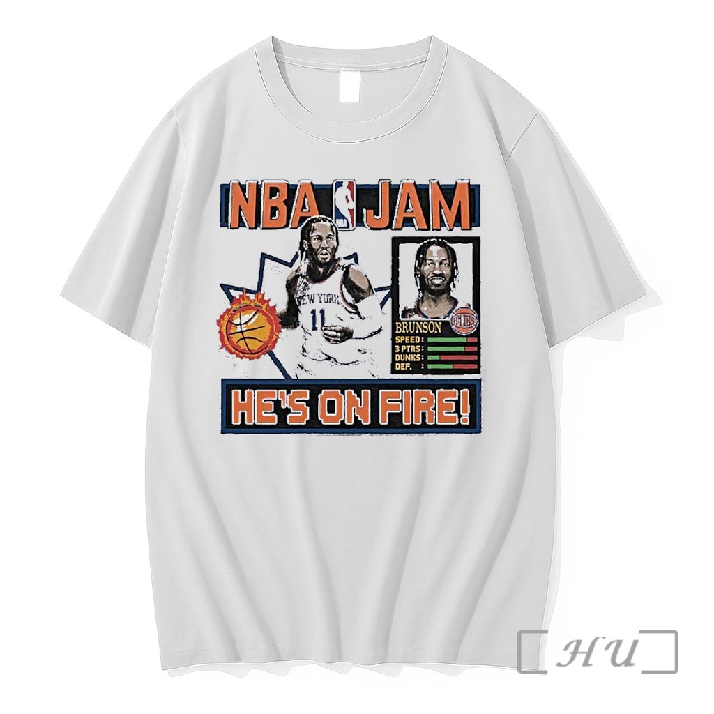Officials Jalen Brunson New York Knicks Nba Jam Hes On Fire Premium T Shirts Sweater Hoodie