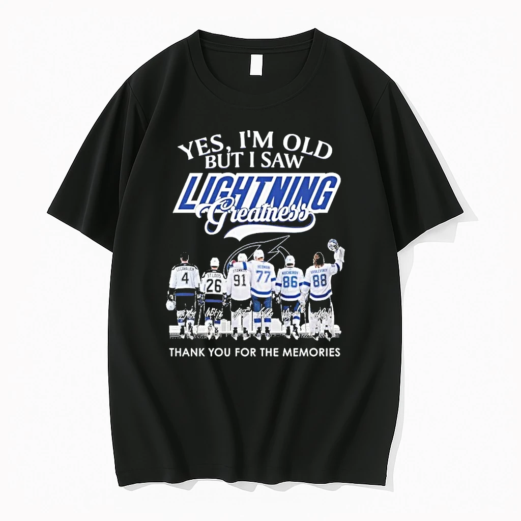 Officials Yes Im Old But I Saw Tampa Bay Lightning Greatness Thank You For The Memories Signatures Premium T Shirt Sweatshirt Hoodie