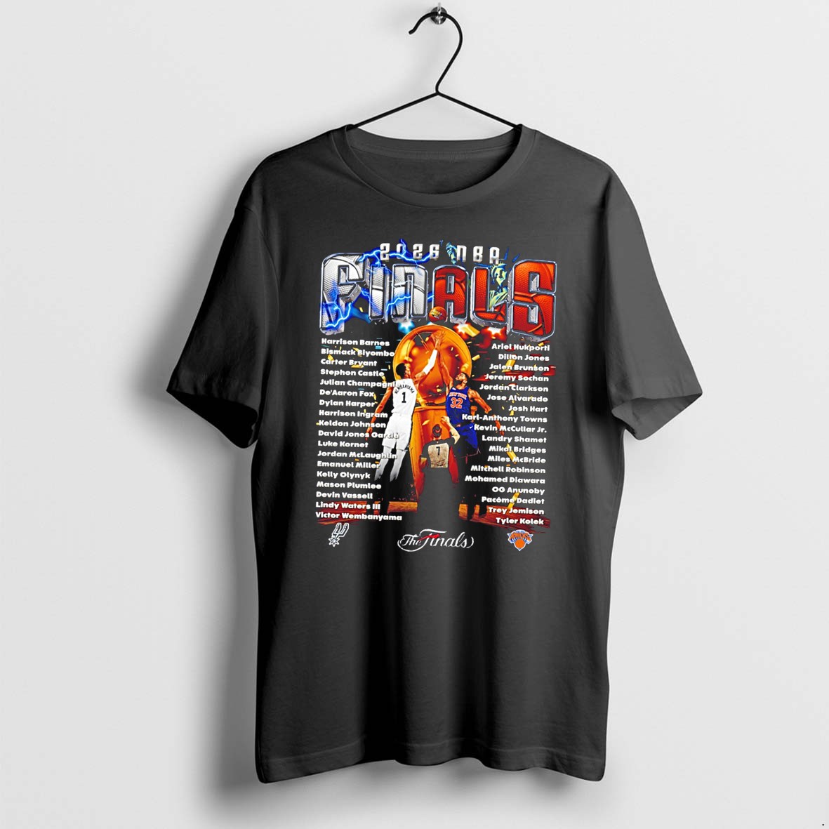 Original 2026 Nba Finals Spurs Vs Knicks Player Names Tee Tshirts