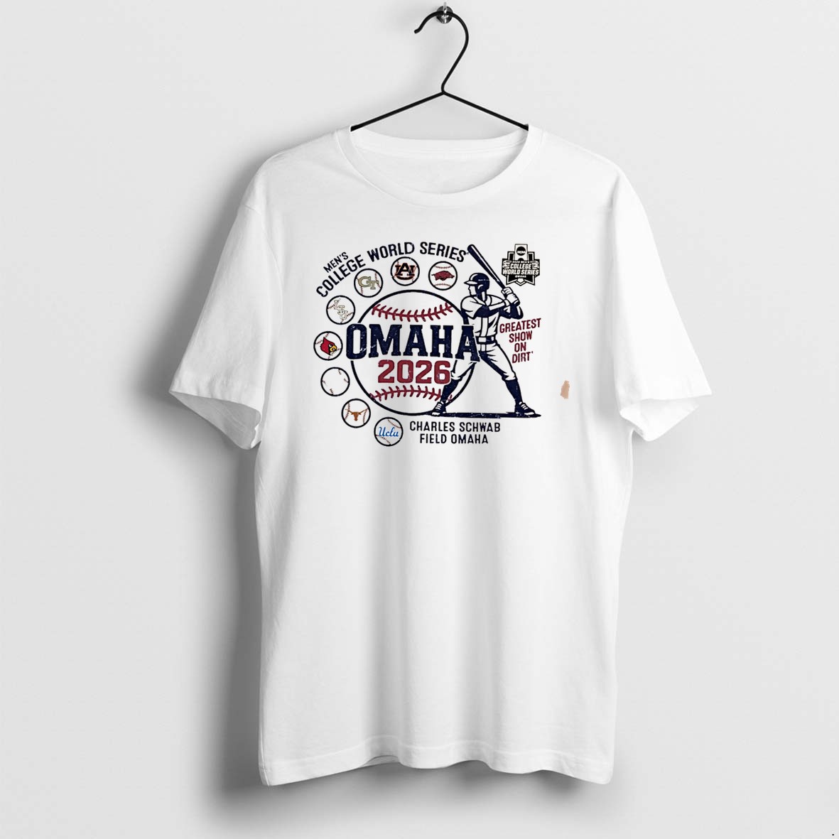 Original 2026 Ncaa Mens College World Series 8 Team Omaha Heat Logos Tee Tshirts