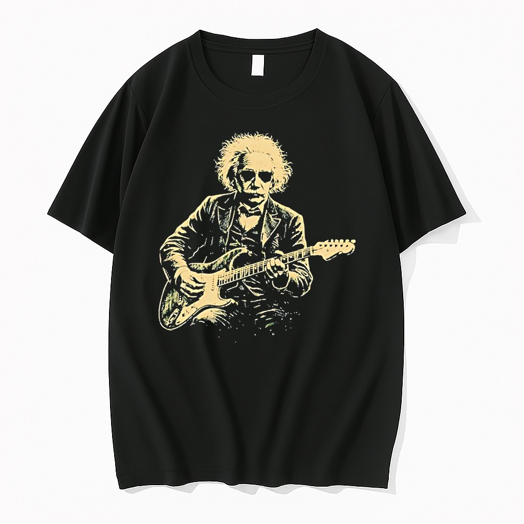 Original Albert Einstein Playing Electric Guitar In A Formal Suit Vintage Tshirts
