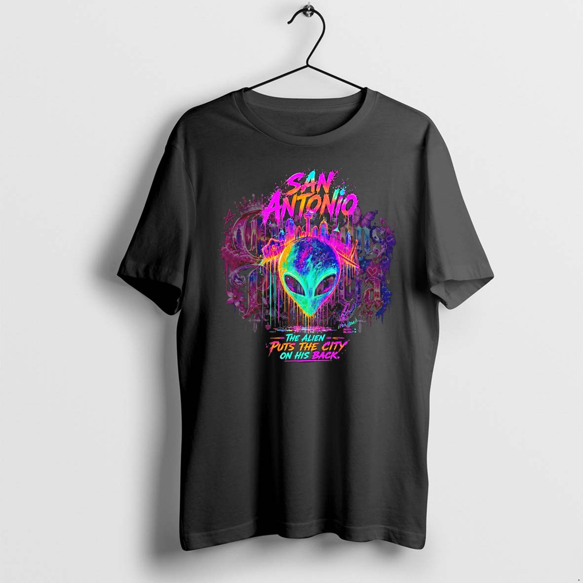 Original Alien Wembanyama San Antonio Spurs 2026 Playoffs The Alien Puts The City On His Back Tshirts