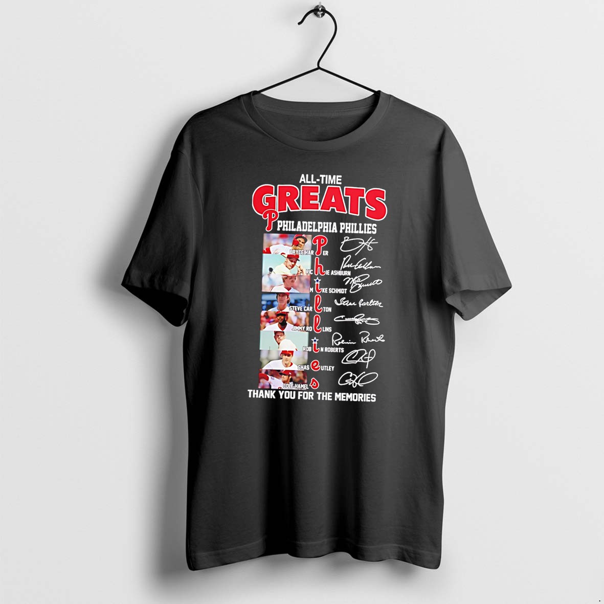 Original All Time Greats Philadelphia Phillies Thank You For The Memories Signature Tee Tshirts
