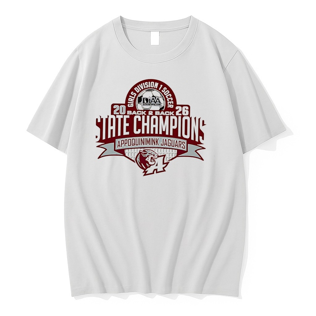 Original Appoquinimink Jaguars 2026 Diaa Girls Division 1 Soccer Champions Tee Tshirts
