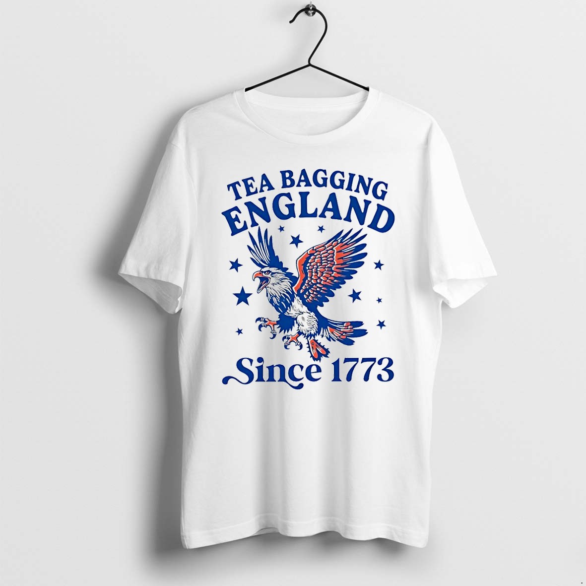 Original Bald Eagle Bird American History Tea Bagging England Since 1773 Patriotic Tshirts