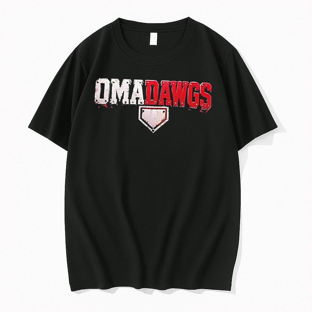 Original Baseball Home Plate Apparel Omadawgs Black Tshirts