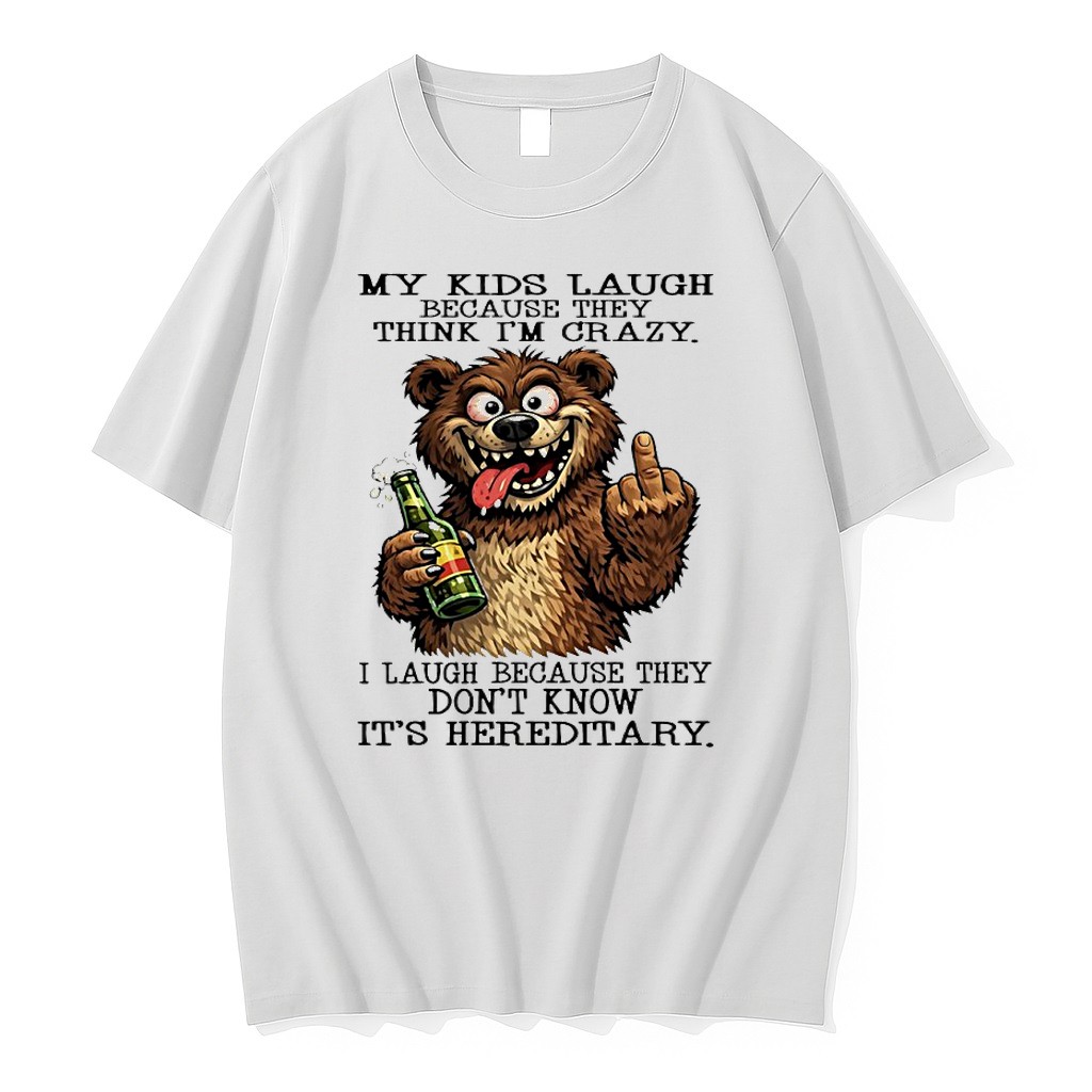Original Bears Middle Fingers Beer My Kids Laugh Because They Think Im Crazy Tshirts