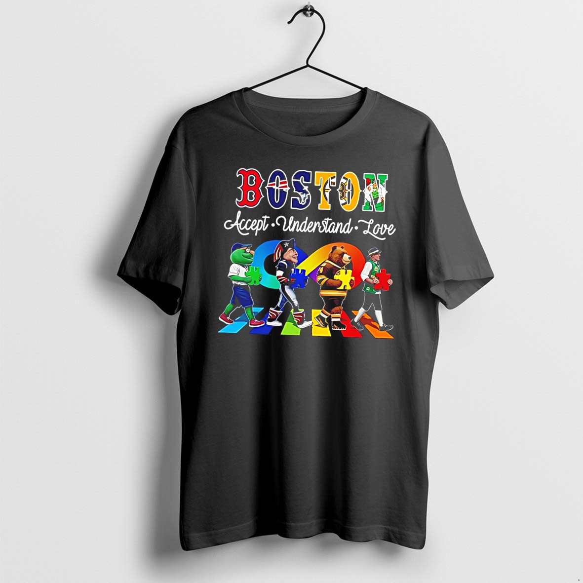Original Boston Sports Accept Understand Love Mascot Tee Tshirts