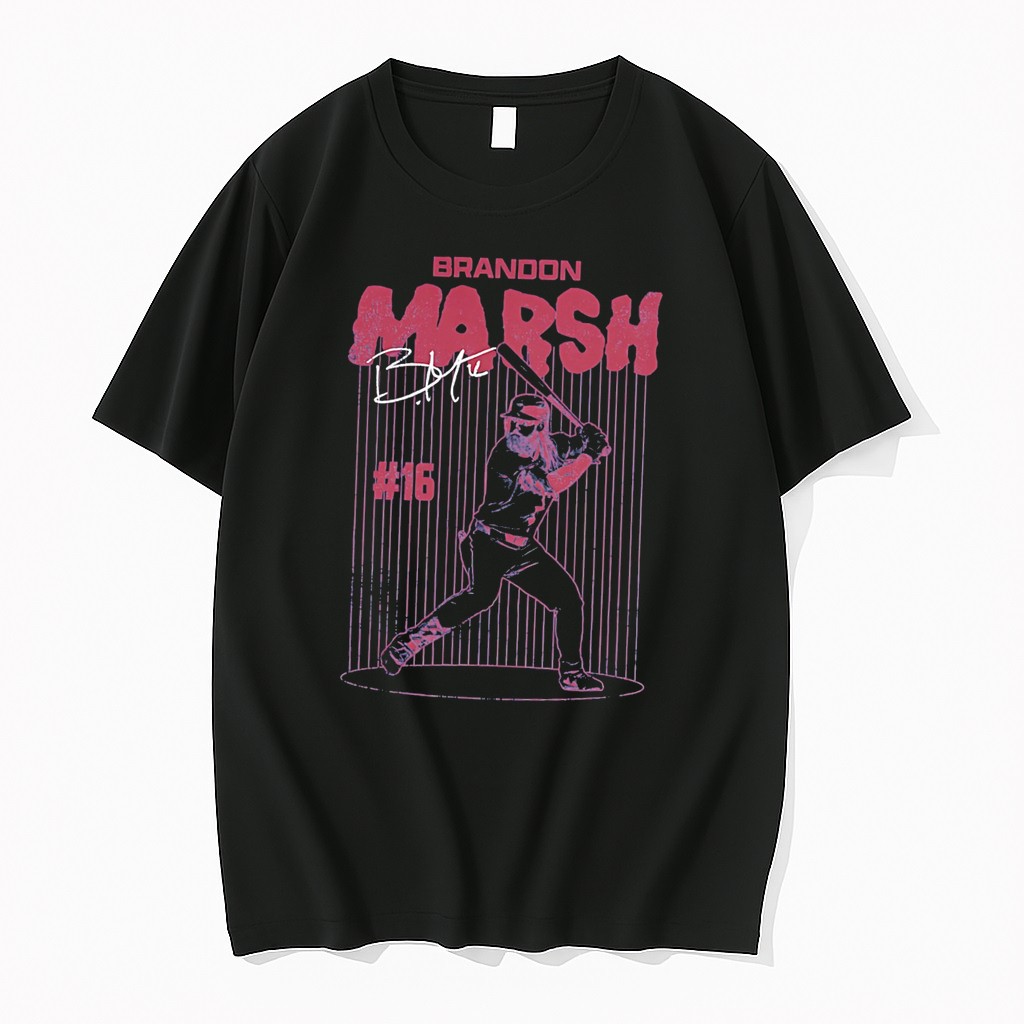 Original Brandon Marsh Philadelphia Phillies Signature Vintage Tee Tshirts