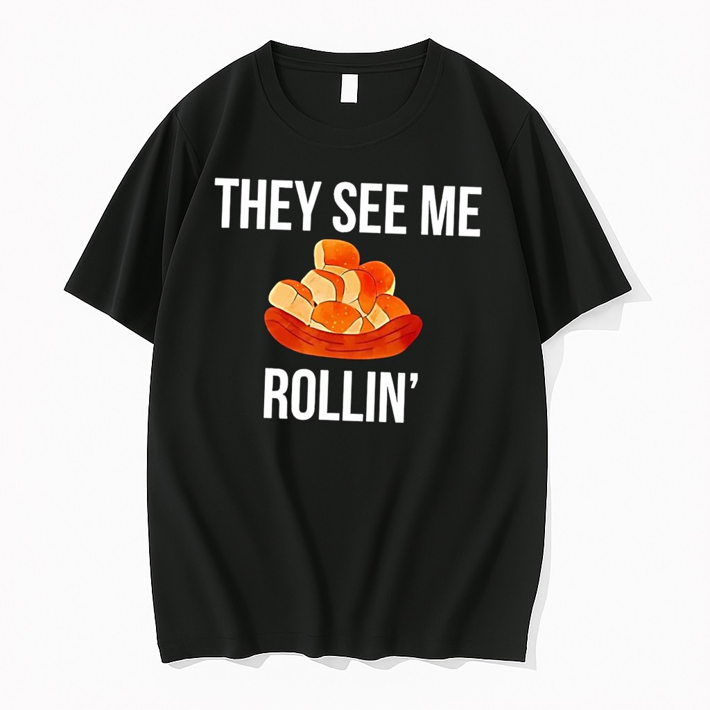 Original Bread They See Me Rollin Black Tshirts