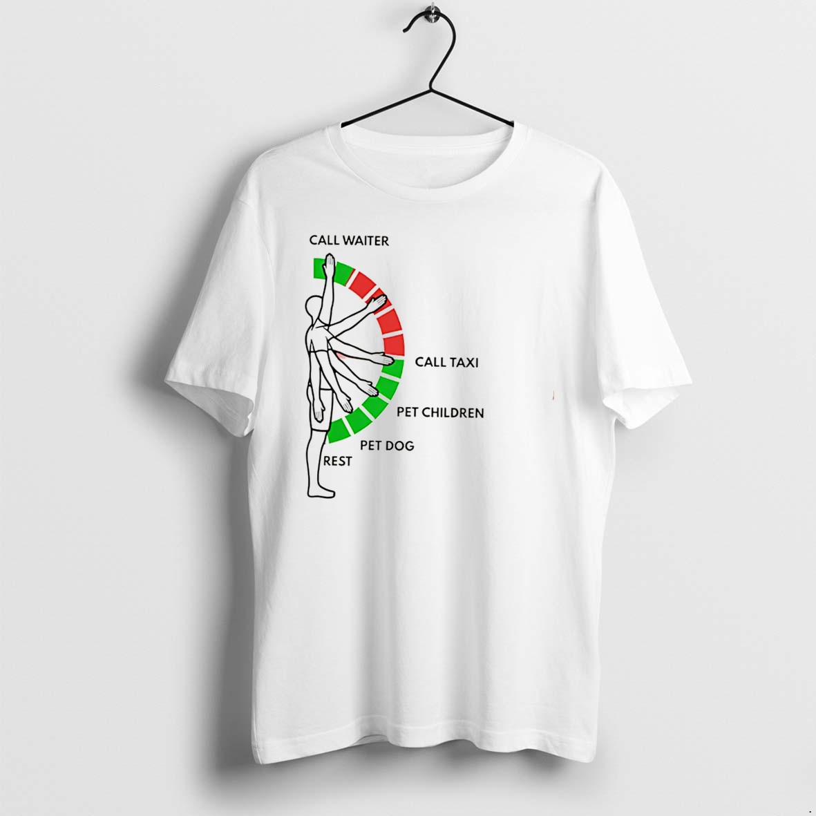 Original Call Waiter Hand Positions Call Waiter Call Taxi Tee Tshirts