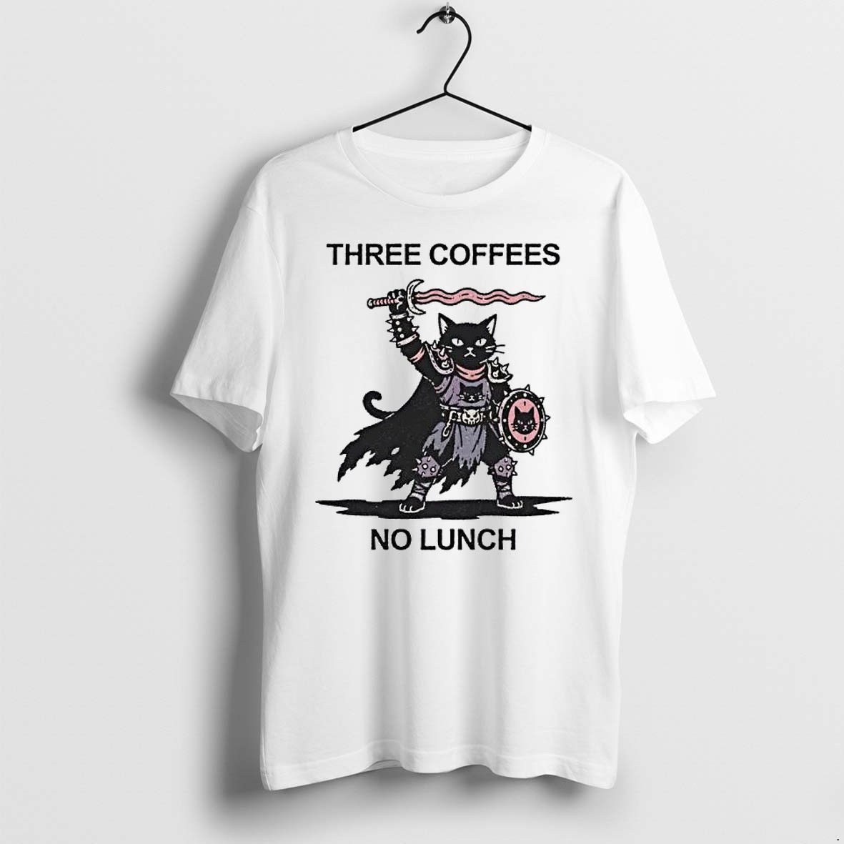 Original Cat Three Coffees No Lunch Tshirts