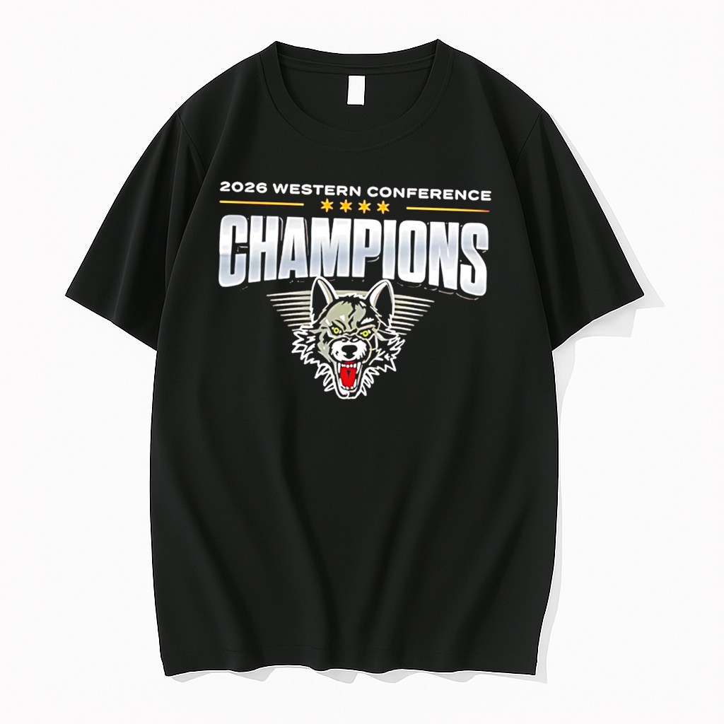 Original Chicago Wolves 2026 Western Conference Champions Logo Tee Tshirts