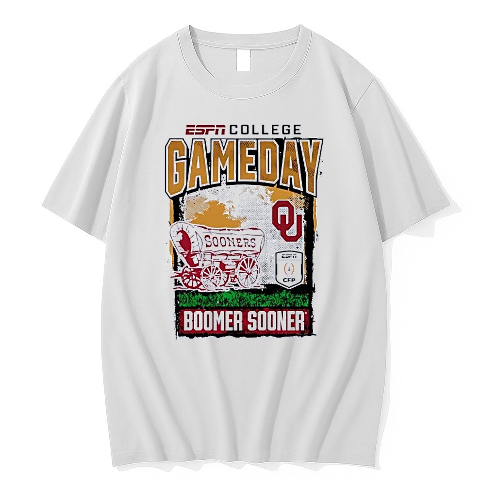 Original Espn College Gameday Oklahoma Sooners Boomer Sooner White Tshirts