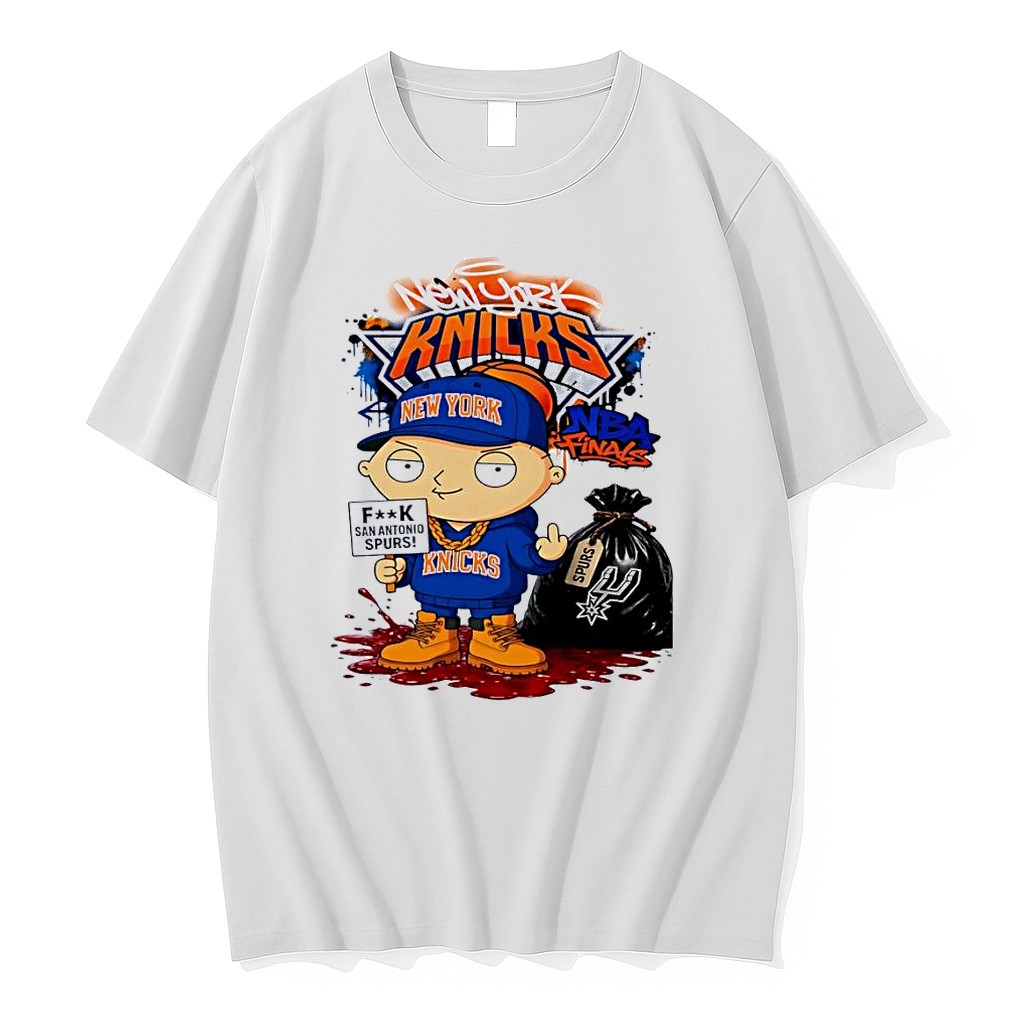 Original Family Guy Stewie Griffin New York Knicks Nba Finals F San Antonio Spurs White Tshirts