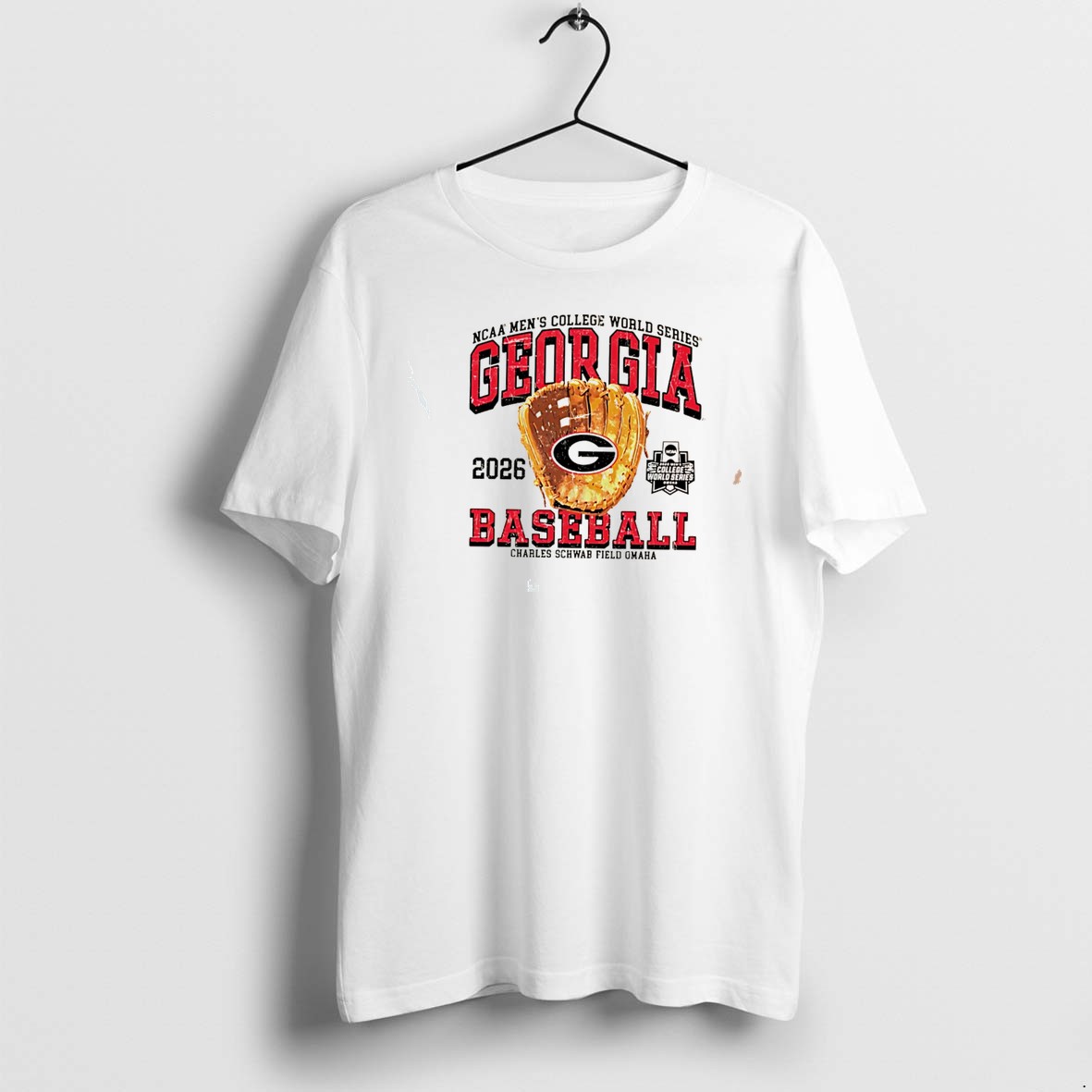 Original Georgia Bulldogs 2026 College World Series Omaha Bound Glove Classic Tee Tshirts