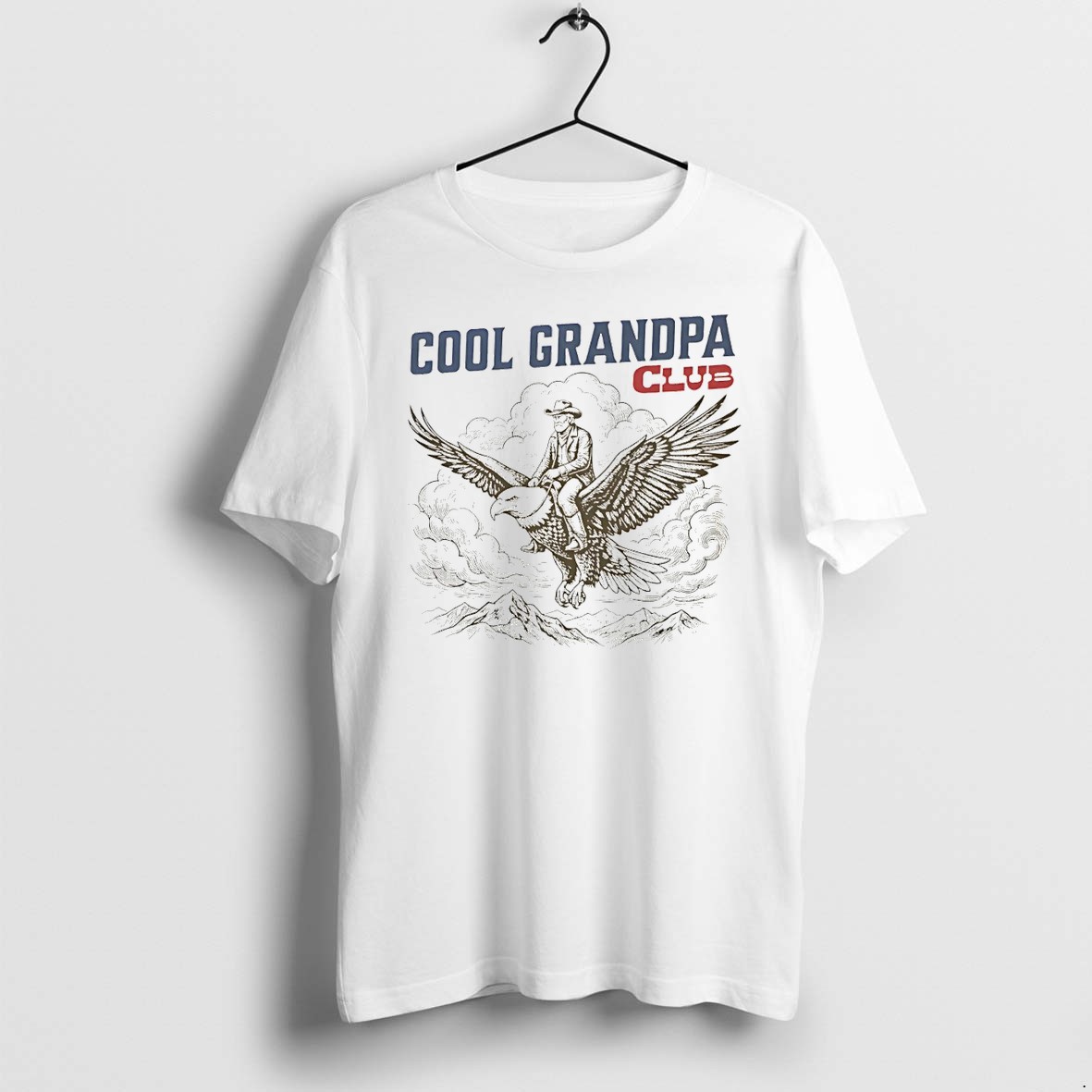 Original Grandpa Cowboy Eagle Cool Grandpa Club America Fathers Day Tshirts