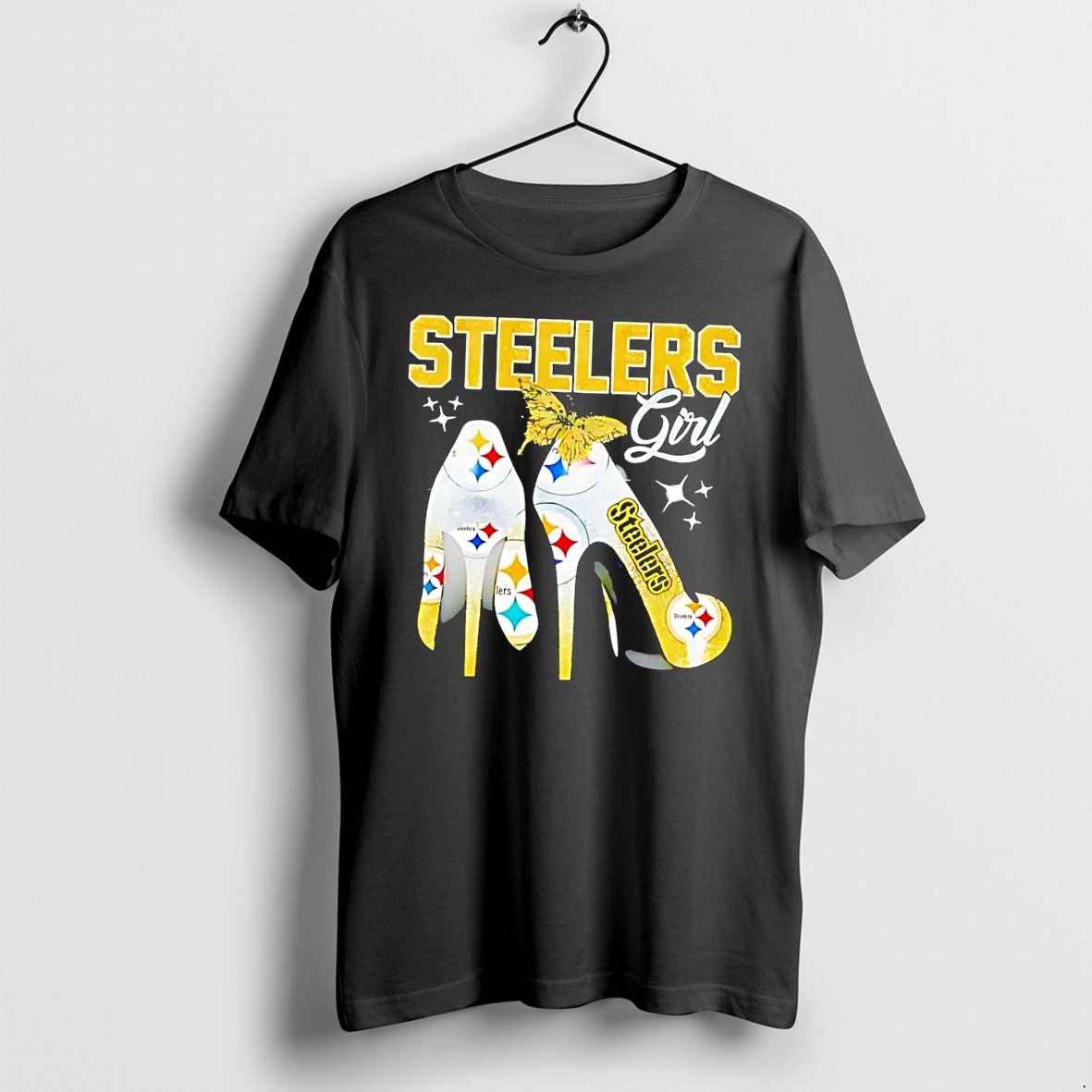 Original High Heels Pittsburgh Steelers Girl Black Tshirts