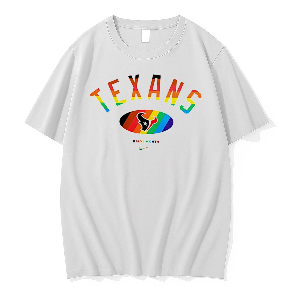 Original Houston Texans Pride Month Rainbow Logo Tee Tshirts