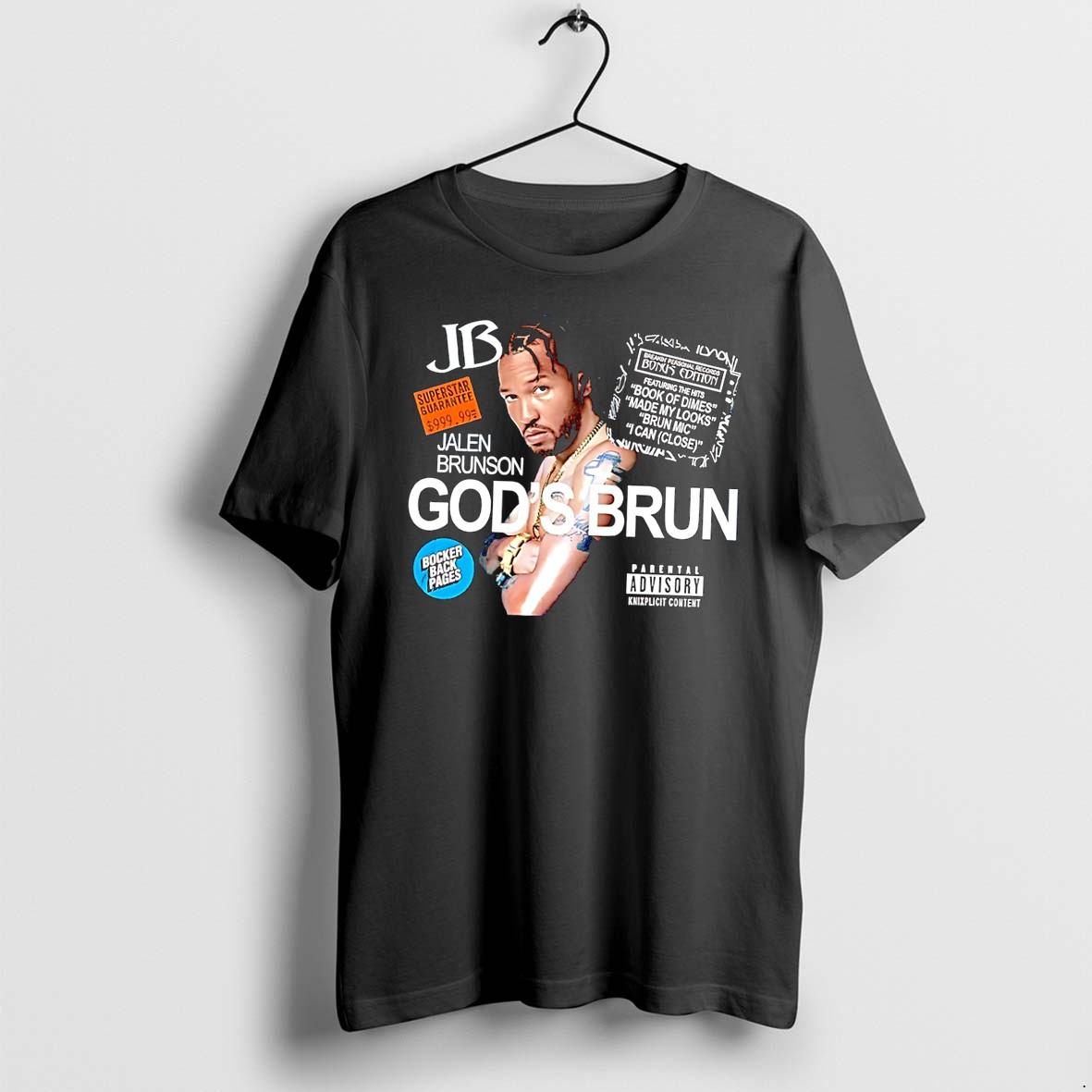 Original Jb Breakin Personal Records Superstar Guarantee 999 99 God S Brun Jalen Brunson Black Tshirts