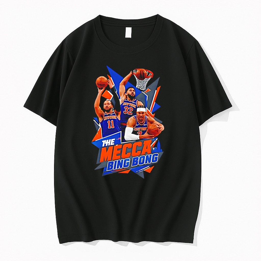 Original Jalen Brunson Karl Anthony Towns Josh Hart The Mecca Bing Bong New York Knicks Basketball Finals Nba 2026 Tshirts
