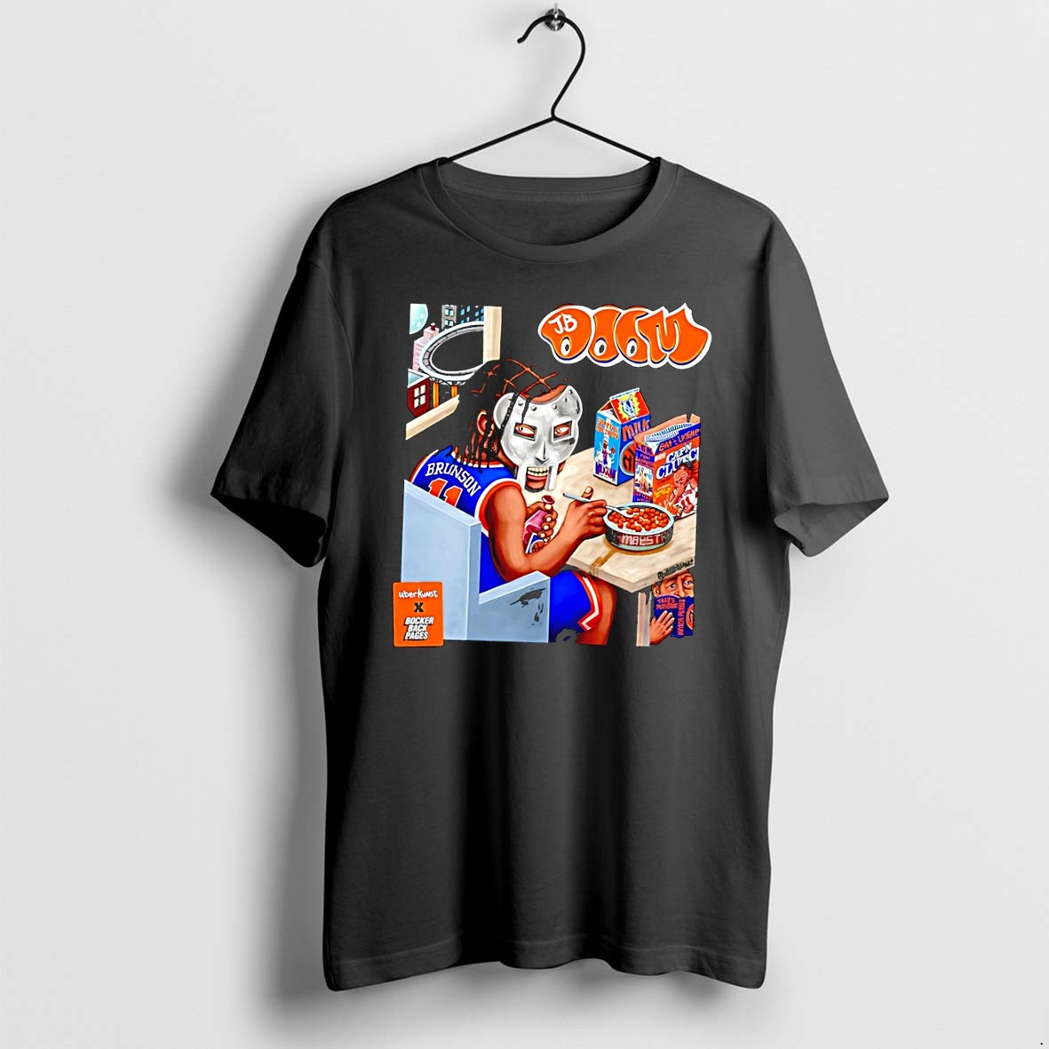 Original Jalen Brunson Mf Doom Eat League Capn Clutch Black Tshirts