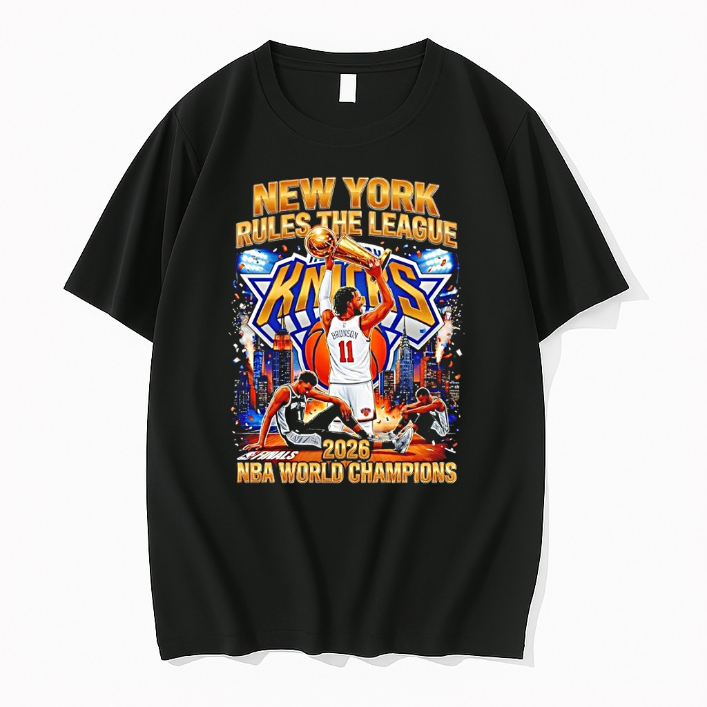 Original Jalen Brunson New York Knicks Spurs 2026 Nba World Champions Rules The League Tshirts