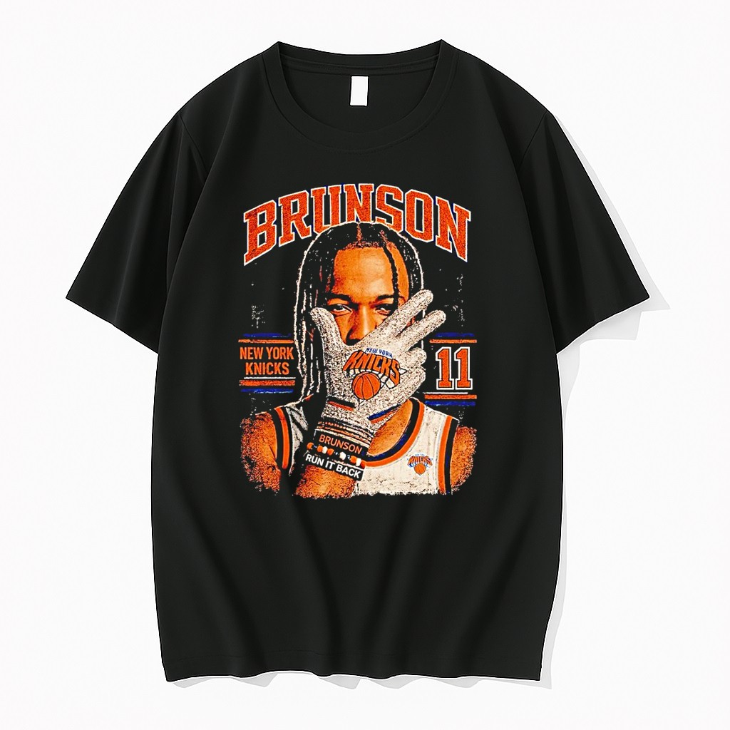 Original Jalen Brunson New York Knicks Basketball Player Jersey 11 Run It Back Tshirts