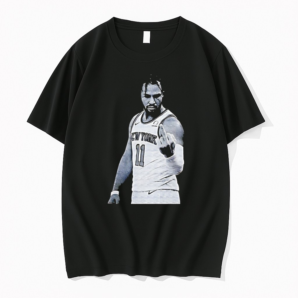 Original Jalen Brunson Middle Finger Halftone New York Knicks Basketball Finals Nba 2026 Tshirts