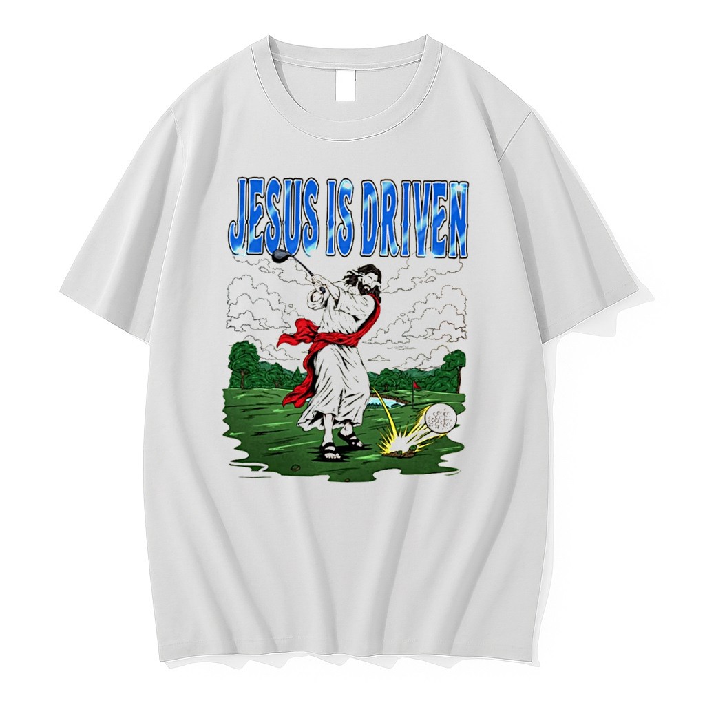 Original Jesus Golf Golfed Jesus Is Driven Tee Tshirts