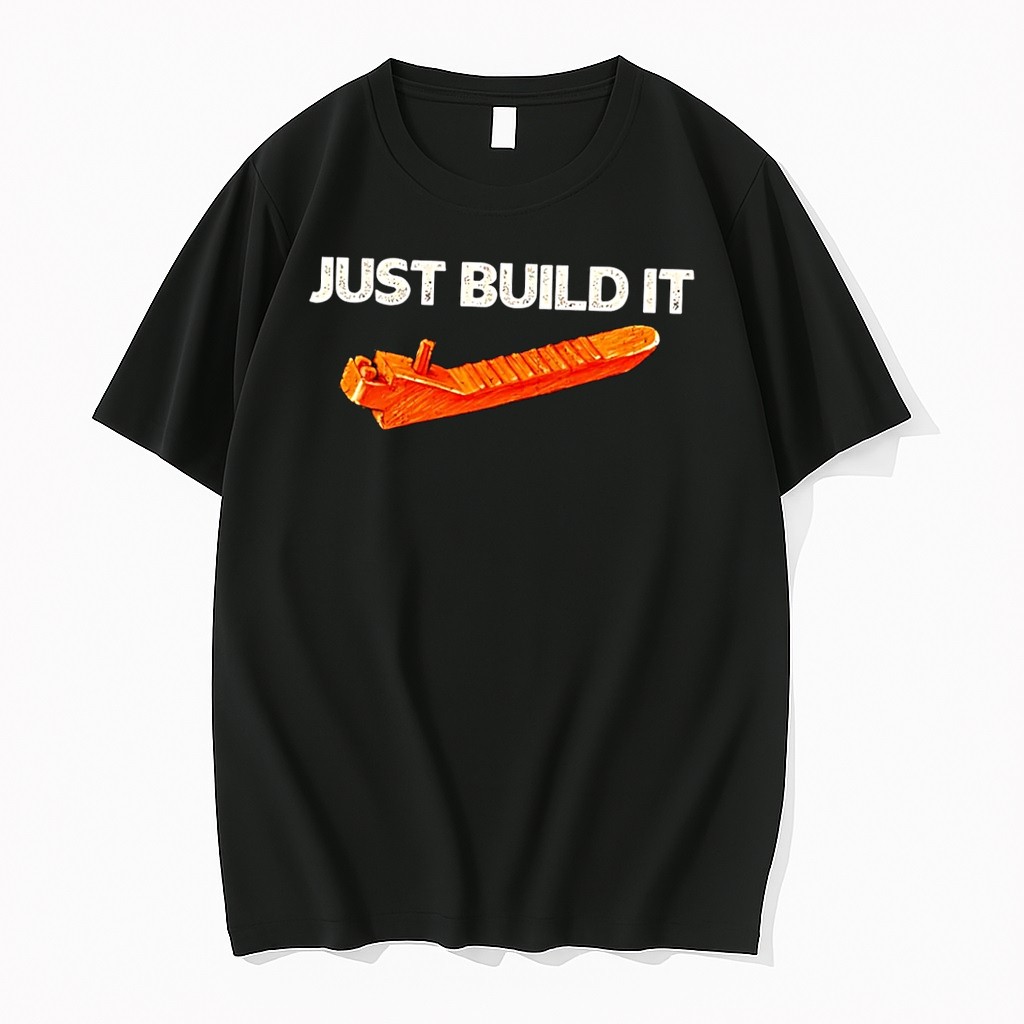Original Just Build It Lego Black Tshirts