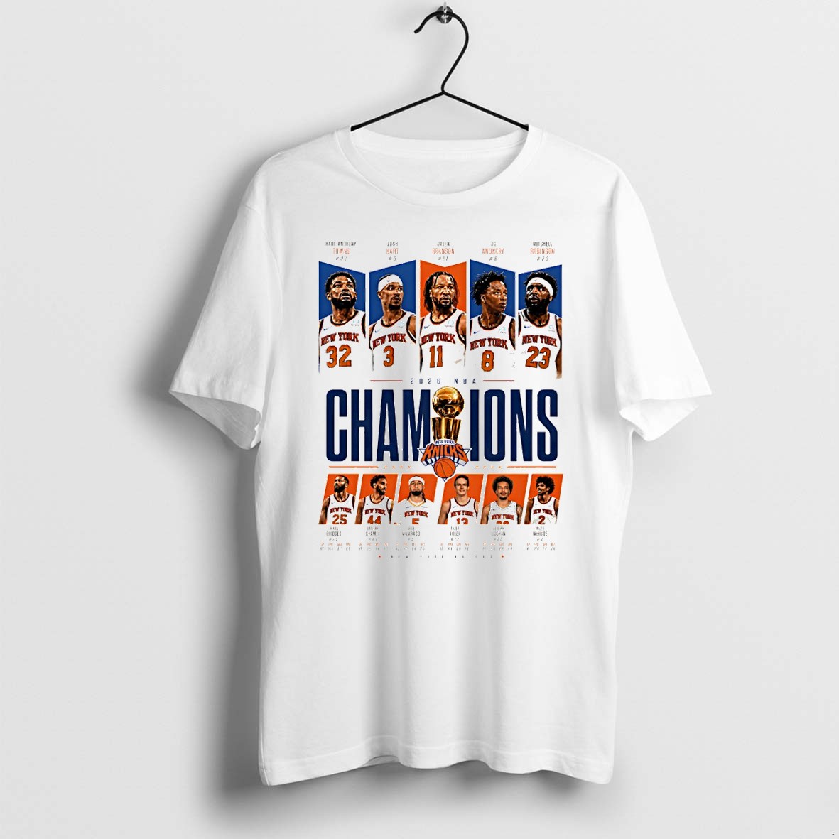 Original Karl Anthony Towns Jalen Brunson 2026 Nba Champions New York Knicks Basketball Tshirts