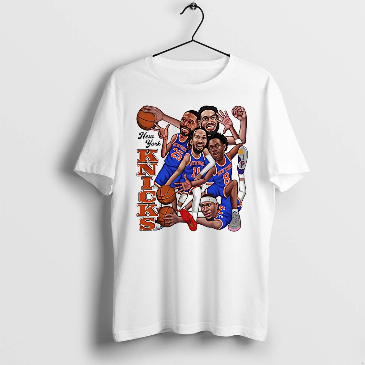 Original Karl Anthony Towns Josh Hart Jalen Brunson Og Anunoby New York Knicks Basketball Caricature Nba Tshirts