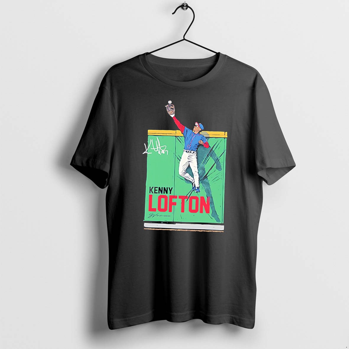 Original Kenny Lofton The Catch Illustration Tee Tshirts