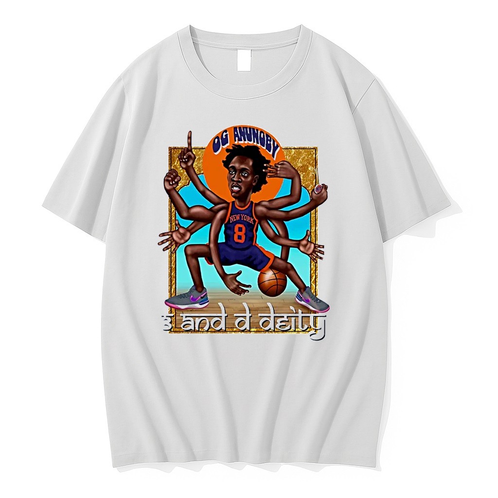 Original Knicknacks Og Anunoby 3 And A Deity New York Knicks White Tshirts