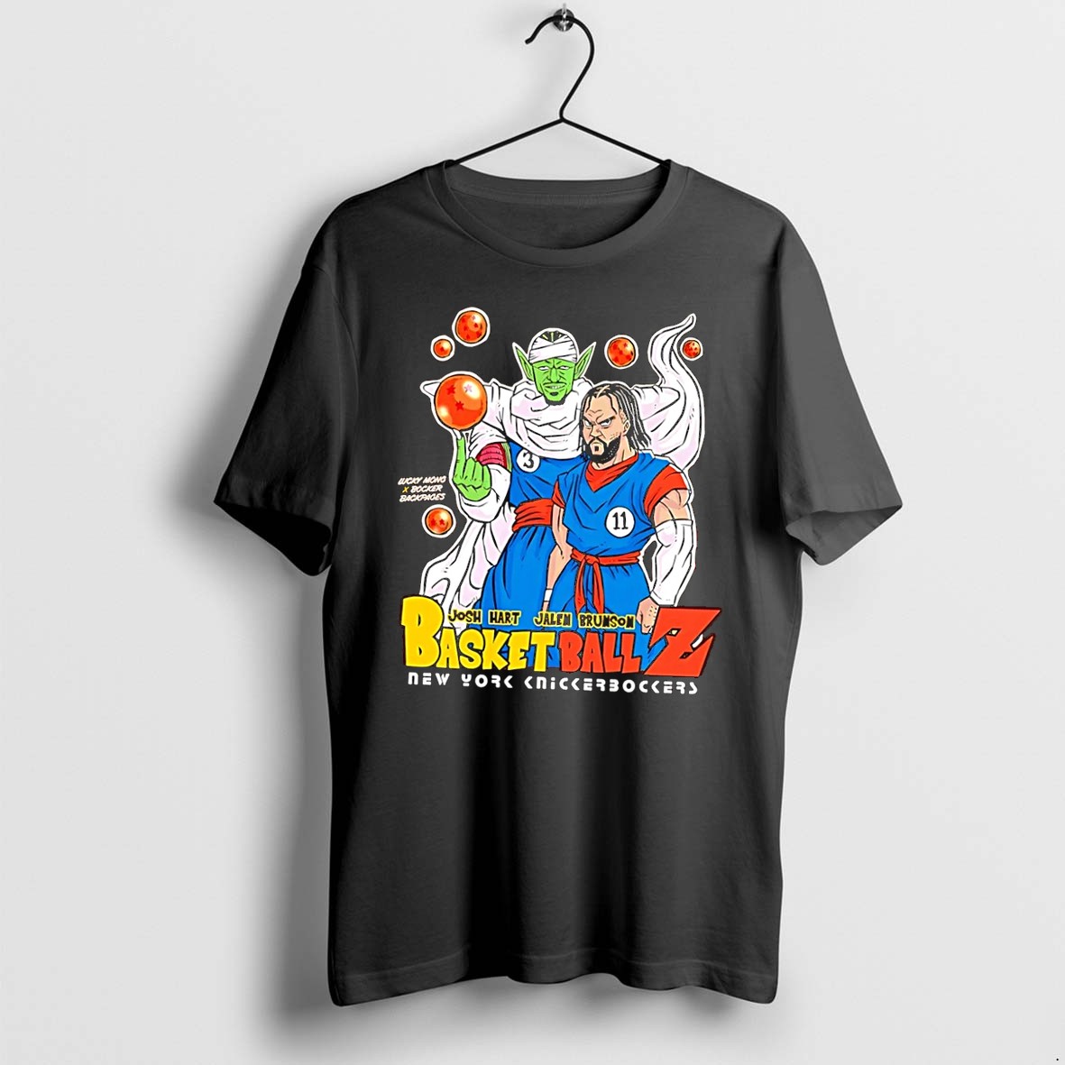 Original Lucky Mong X Bocker Backpages Josh Hart Jalen Brunson Basket Ball Z New York Knicks Black Tshirts