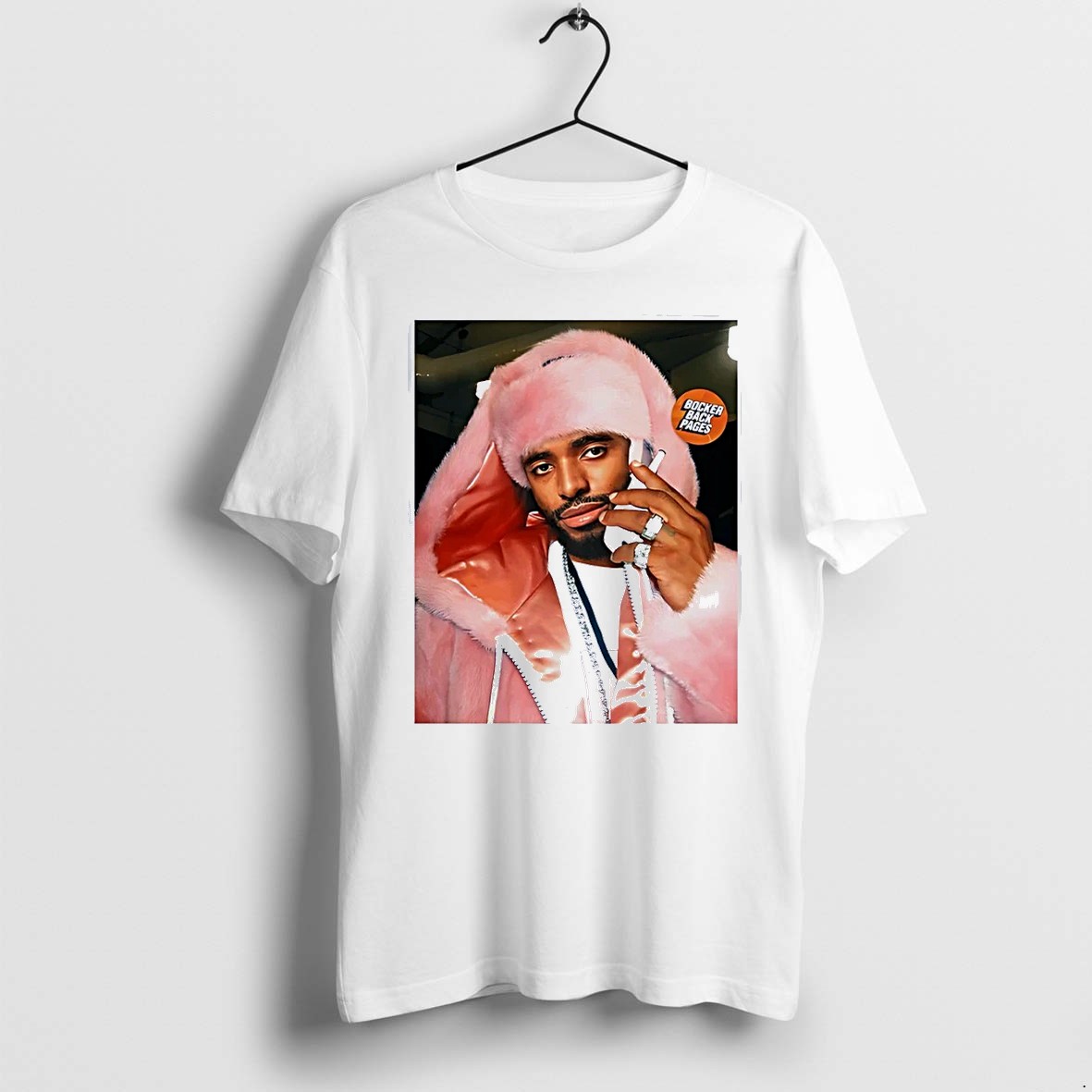 Original Man Talking On Phone Bocker Back Pages White Tshirts