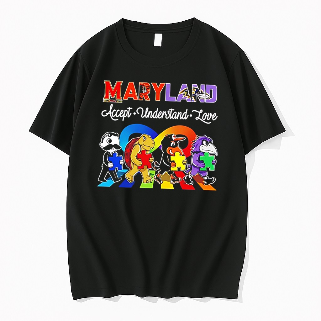 Original Maryland Sports Pride Accept Understand Love Mascot Tee Tshirts