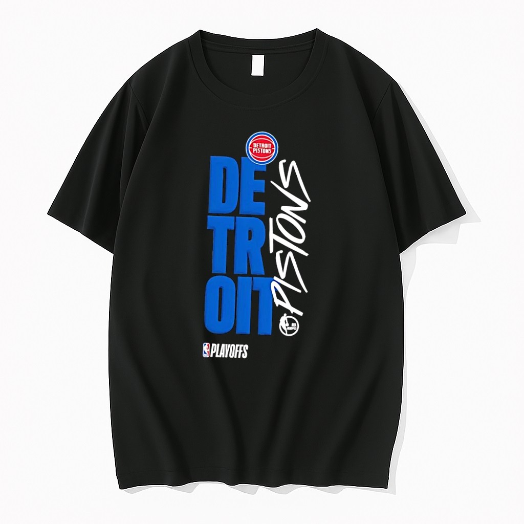 Original Nba Playoffs Detroit Pistons Black Tshirts