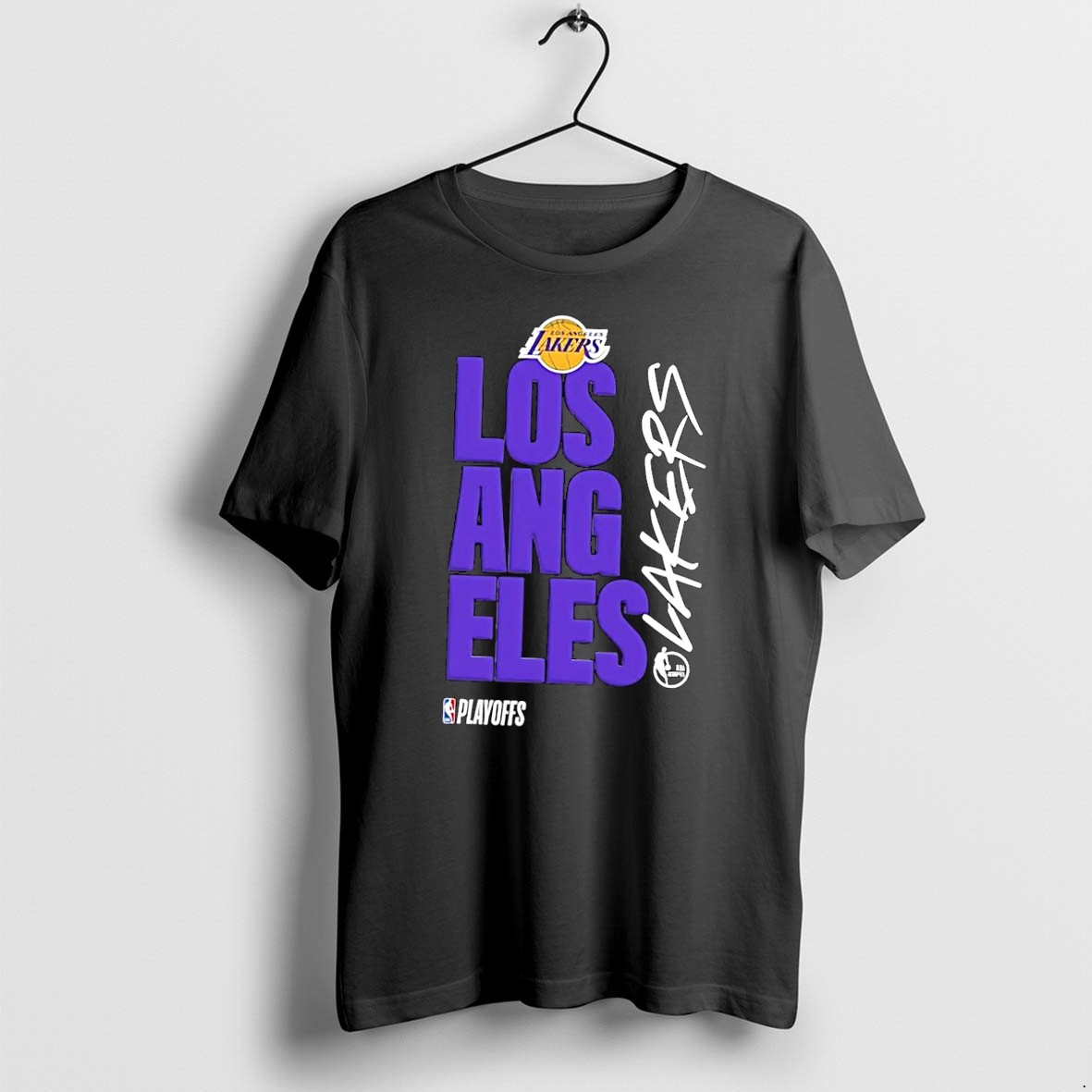 Original Nba Playoffs Los Angeles Lakers Logo Black Black Tshirts