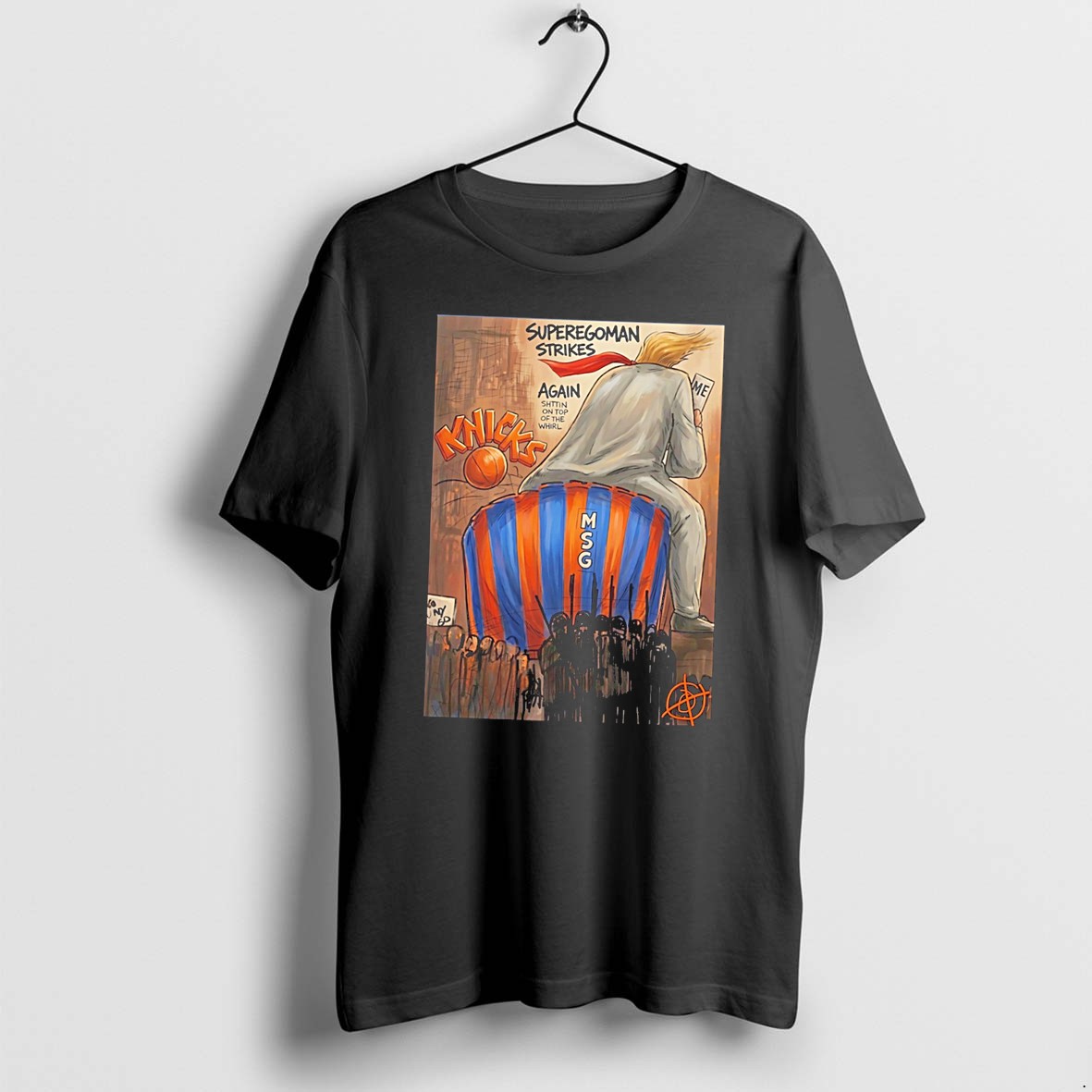 Original Ny Knicks Superegoman Strikes Again Shittin On Top Of The Whirl Tee Tshirts