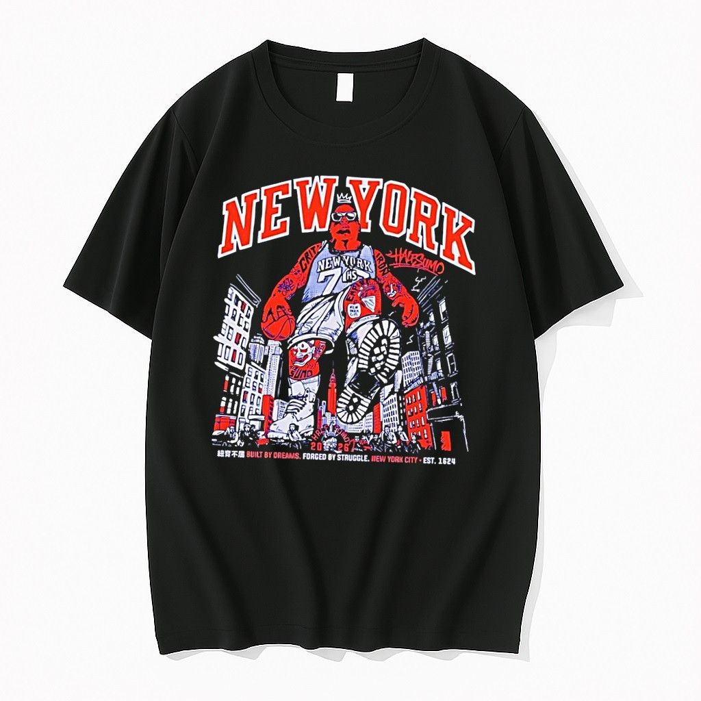 Original New York Half Sumo Built By Dreams Forged By Struggle City Est 1624 Black Tshirts