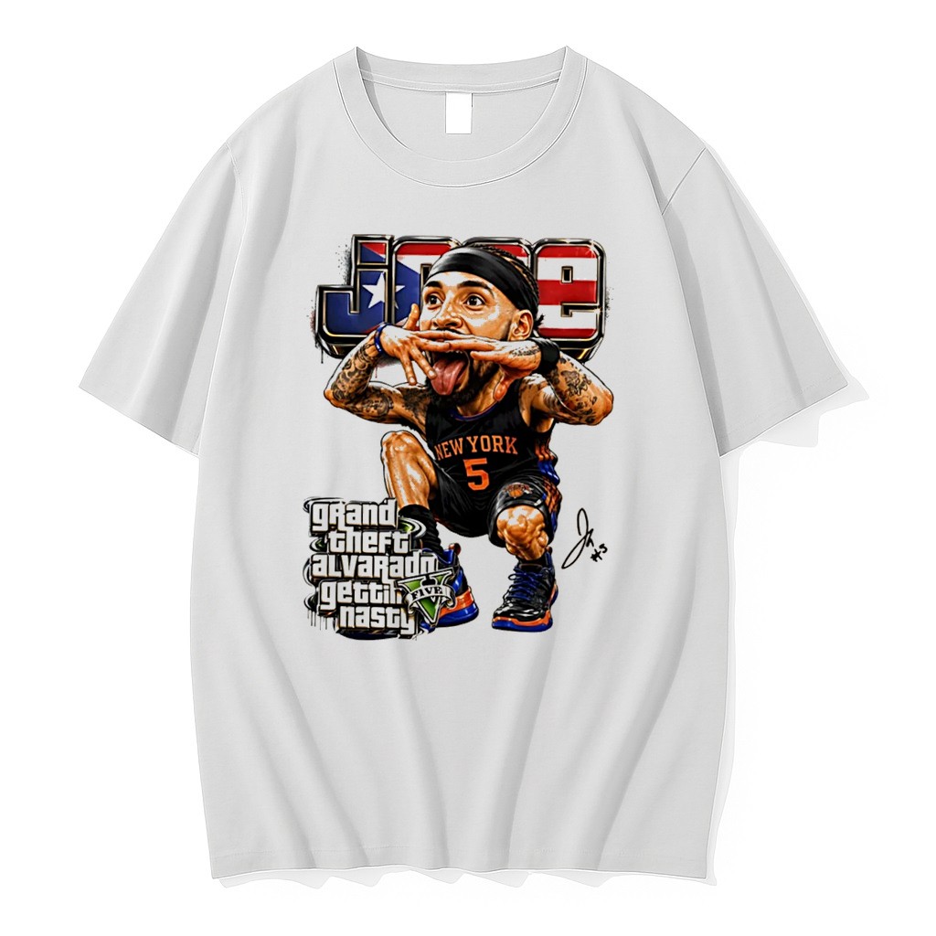Original New York Knicks Jose Alvarado Gta Getting Nasty Caricature Tee Tshirts