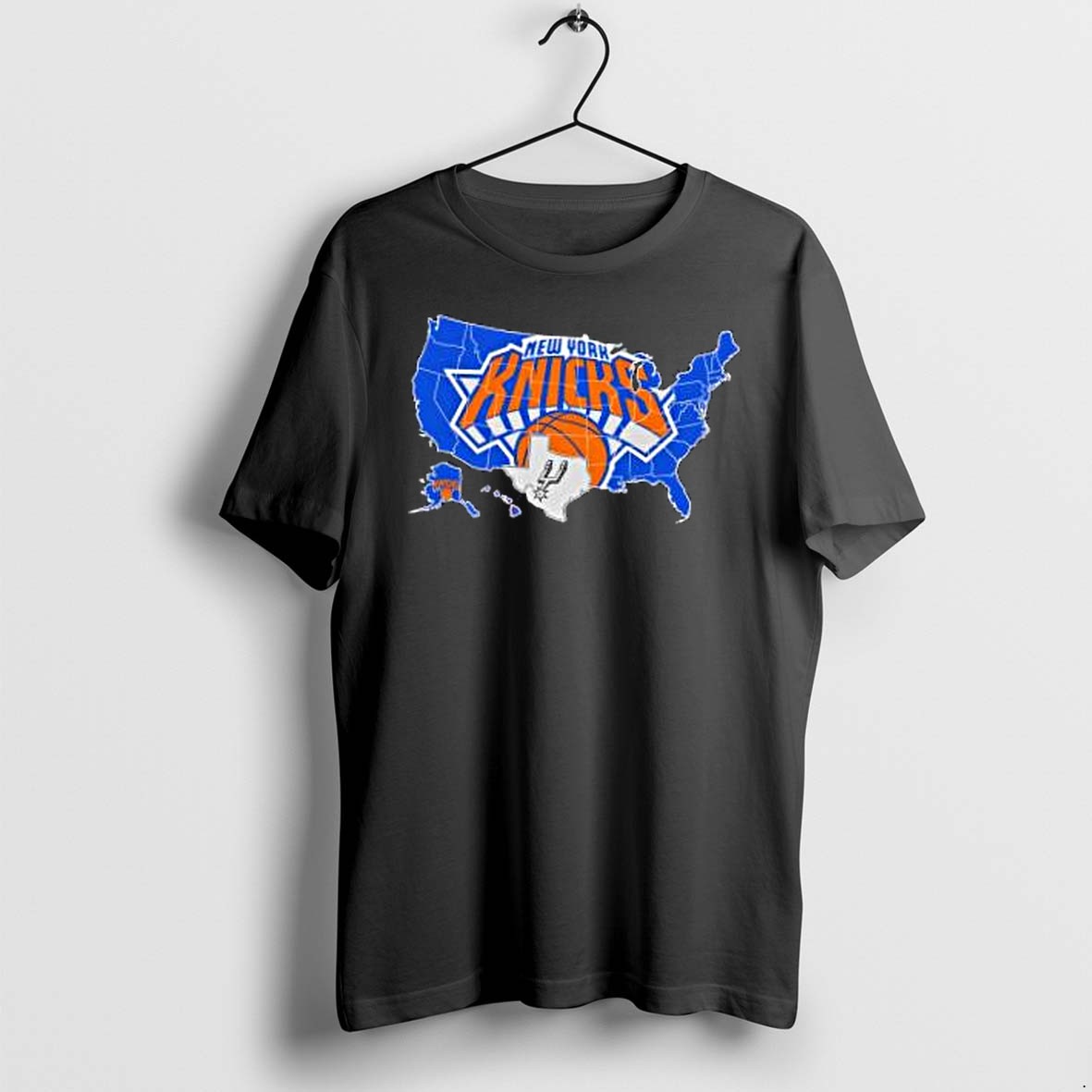 Original New York Knicks And San Antonio Spurs Map Tshirts