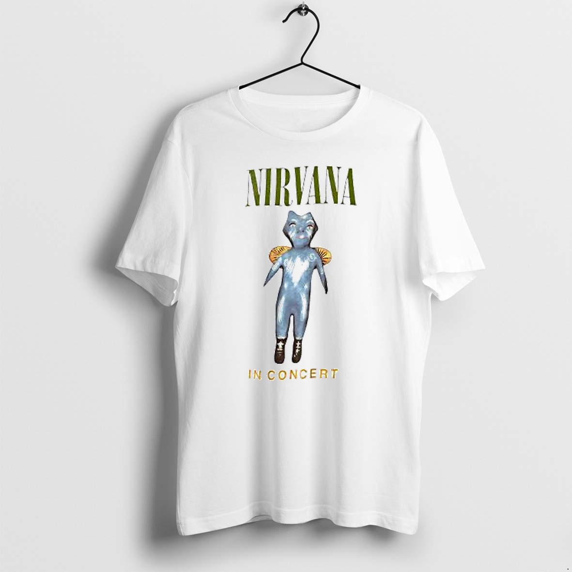 Original Nirvana In Concert Blue Angel Doll Kurt Cobain 1990s Tshirts